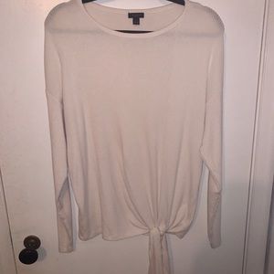 Ann Taylor ribbed long sleeve with front tie